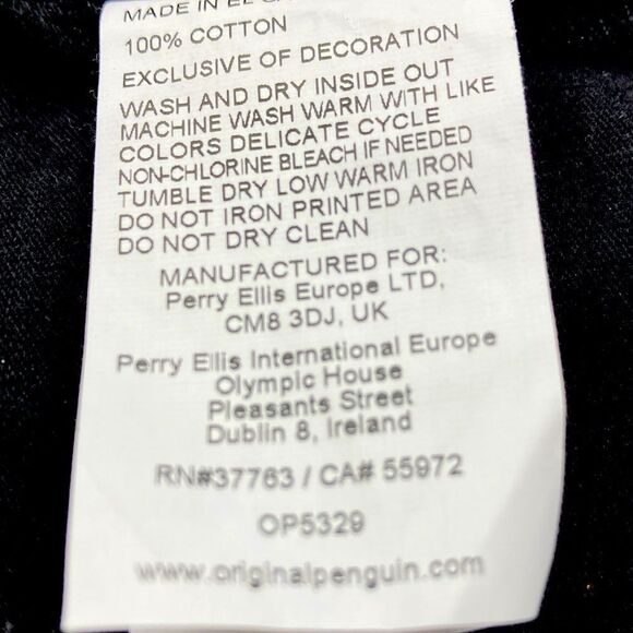NWT Original Penguin Men’s Black T-Shirt L - Picture 6 of 8